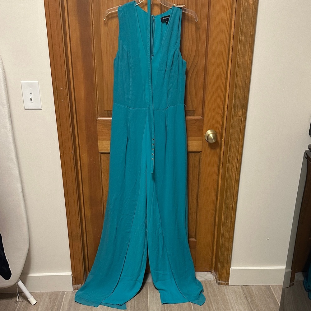 Guess Sleeveless Teal Jumpsuit with Matching Belt